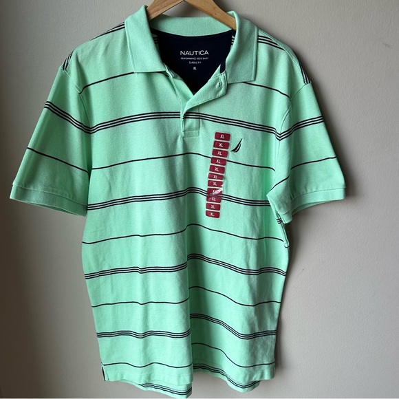 Nautica Other - New Nautica green and navy striped polo